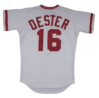 1986 Ron Oester Game Used Cincinnati Reds Home Jersey